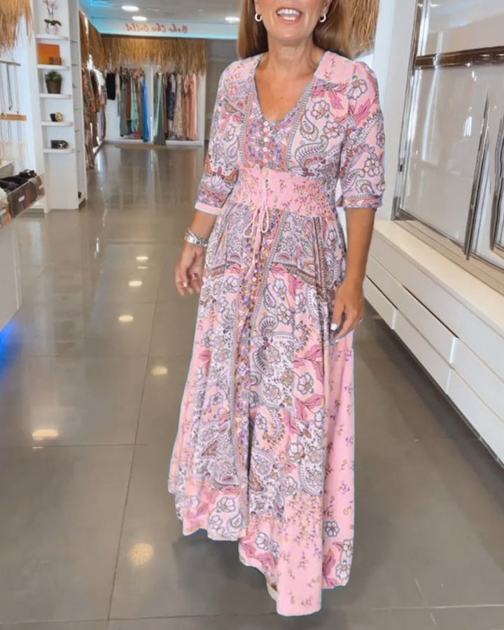 Louisa™ | V-Ausschnitt Sommerliches Urlaubskleid MOKKAKAI