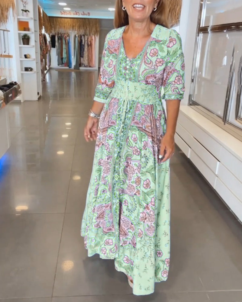 Louisa™ | V-Ausschnitt Sommerliches Urlaubskleid MOKKAKAI