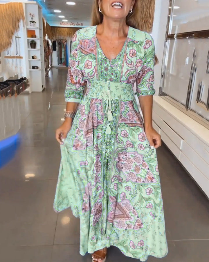 Louisa™ | V-Ausschnitt Sommerliches Urlaubskleid MOKKAKAI