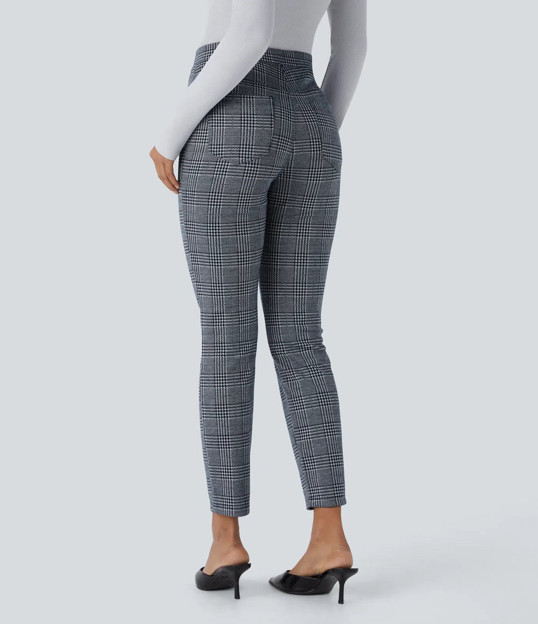 Lela™ | Feschi Damen Hose mit High Waist & Hahnentritt Muster MOKKAKAI