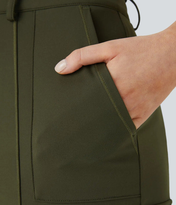 Ema - Einfarbige, schmale Wanderhose mit hohem Bund, mehreren Taschen MOKKAKAI