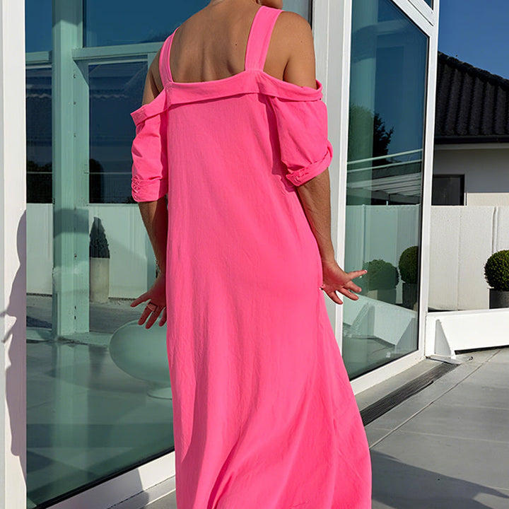 Lässiges Maxikleid mit offenen Schultern für Damen MOKKAKAI