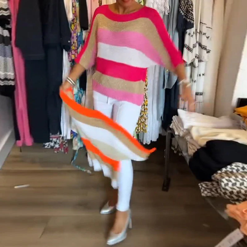 Pullover mit Farbblock-Rundhalsausschnitt MOKKAKAI