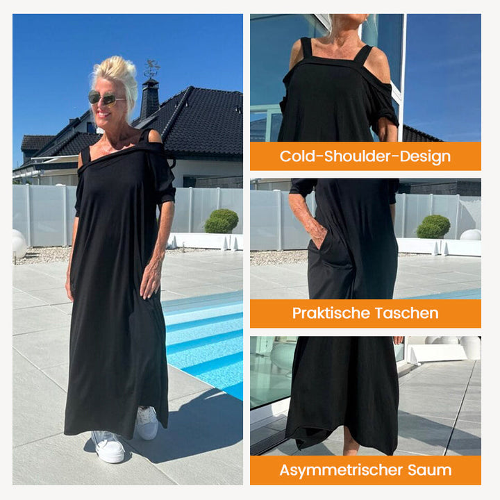 Lässiges Maxikleid mit offenen Schultern für Damen MOKKAKAI