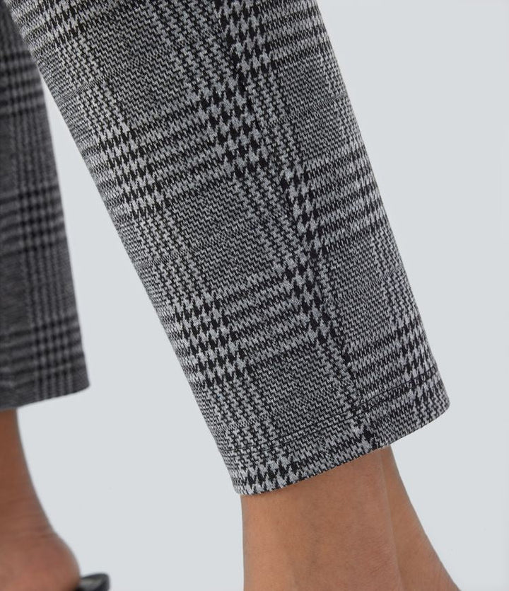 Lela™ | Feschi Damen Hose mit High Waist & Hahnentritt Muster MOKKAKAI