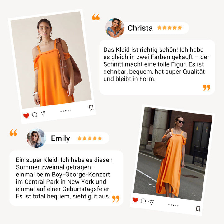 Lässiges Maxikleid mit offenen Schultern für Damen MOKKAKAI