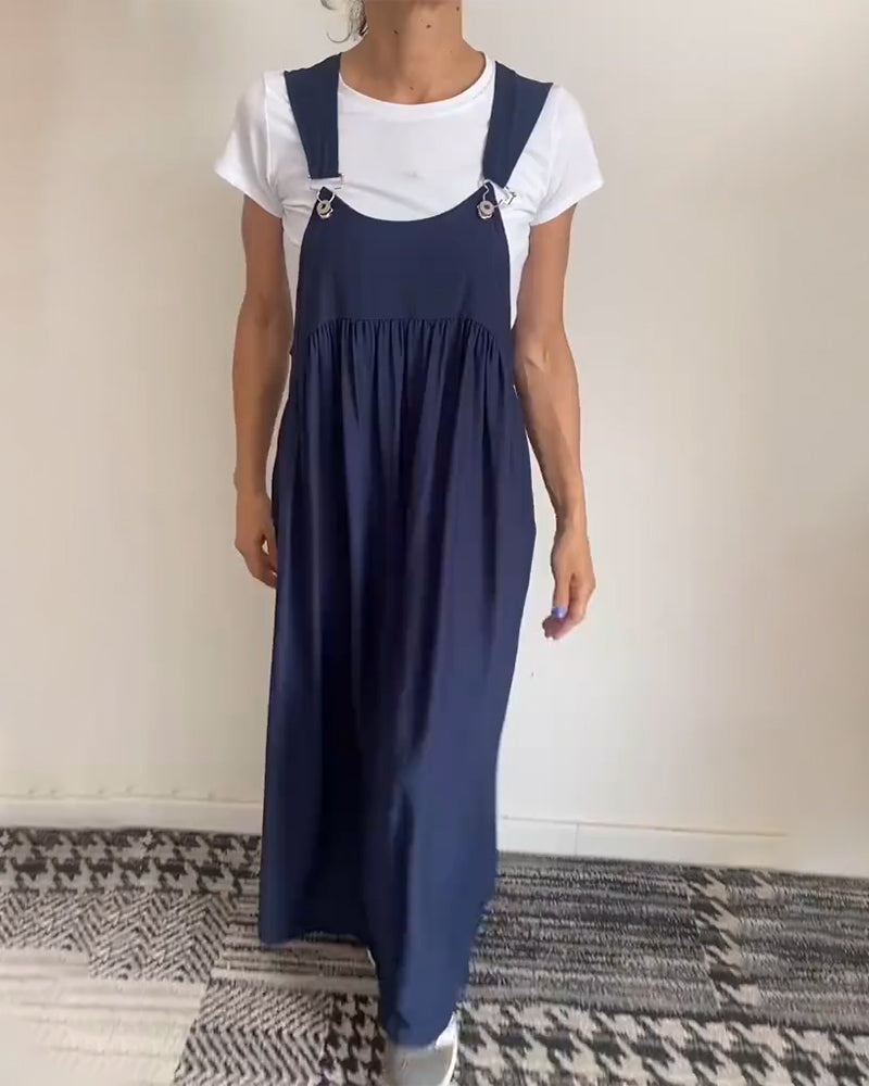 Kleid lässig einfarbig Hosenträger MOKKAKAI