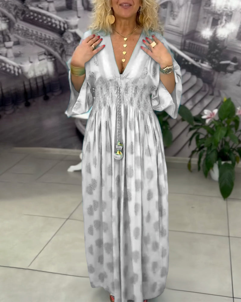 Kleid locker Urlaubsmuster Taille Maxi MOKKAKAI