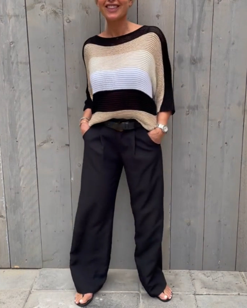 Pullover mit Farbblock-Rundhalsausschnitt MOKKAKAI