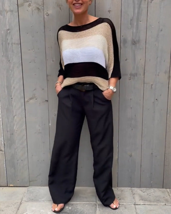 Pullover mit Farbblock-Rundhalsausschnitt MOKKAKAI