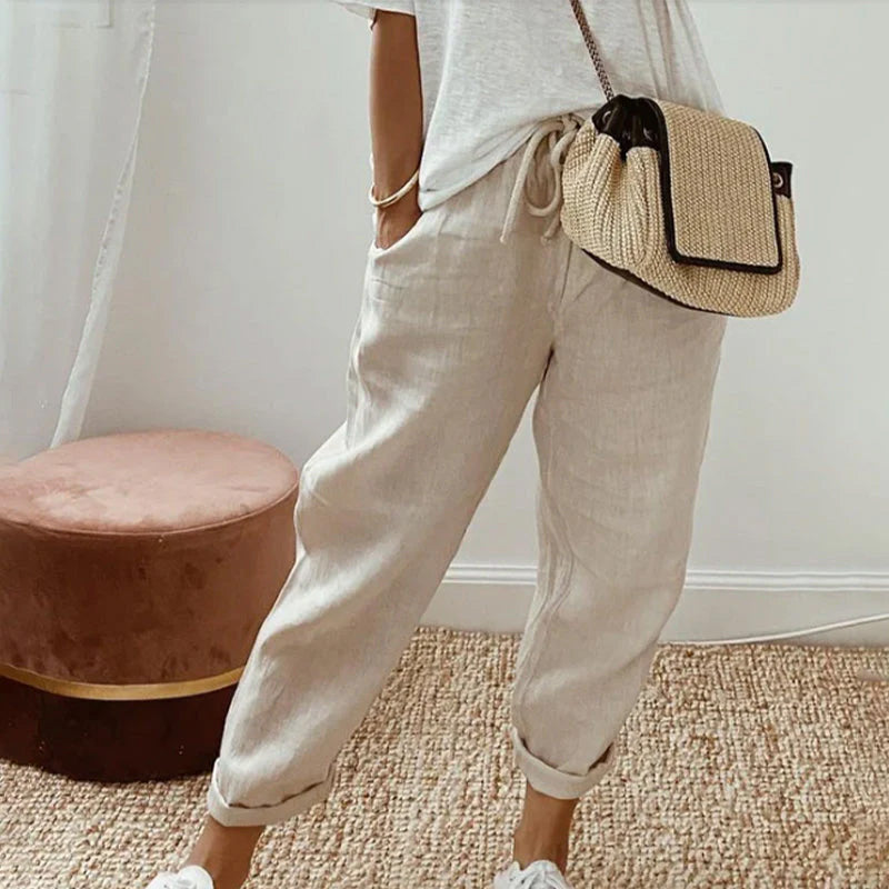 Hose reine Baumwolle einfarbig MOKKAKAI