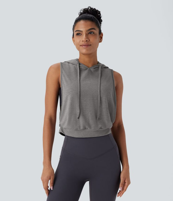 Ava™ | Sportliches Crop Tanktop mit Kapuze MOKKAKAI