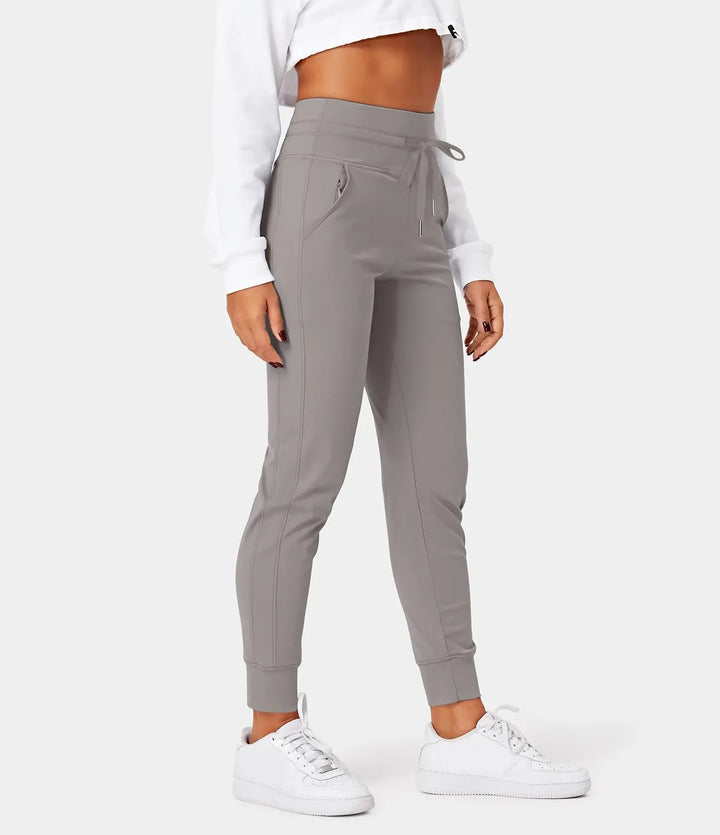 Softly™ Plush Jogginghose mit hoher Taille, Kordelzug, Seitentasche, schlichte Jogginghose in voller Länge MOKKAKAI