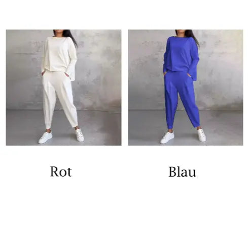 Lex - Langarm mit rundem Hals & Hose 2-teiliger Set MOKKAKAI
