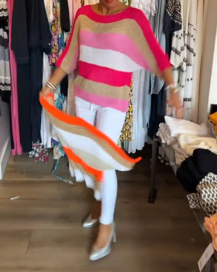 Pullover mit Farbblock-Rundhalsausschnitt MOKKAKAI