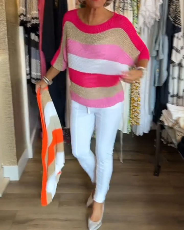 Pullover mit Farbblock-Rundhalsausschnitt MOKKAKAI