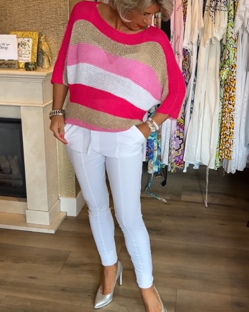 Pullover mit Farbblock-Rundhalsausschnitt MOKKAKAI