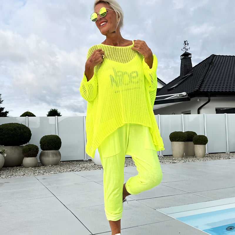 🌸Damen-Jumpsuit mit Buchstabendruck + hohler Kittel-Freizeitanzug MOKKAKAI