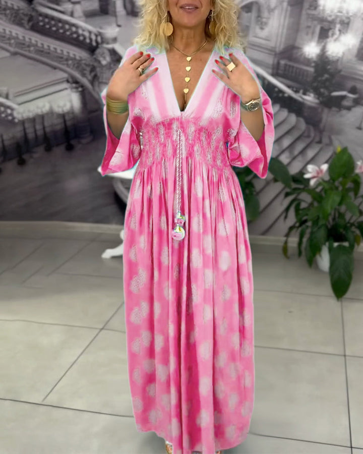 Kleid locker Urlaubsmuster Taille Maxi MOKKAKAI