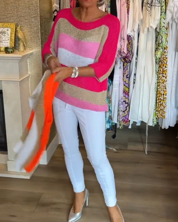 Pullover mit Farbblock-Rundhalsausschnitt MOKKAKAI