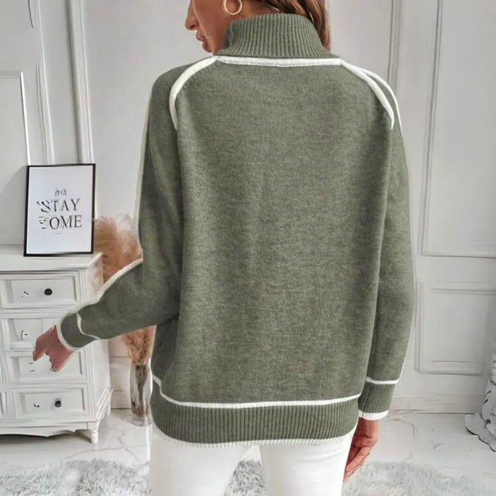Evelyn™ | Luxuriöser olivgrüner Strickpullover MOKKAKAI