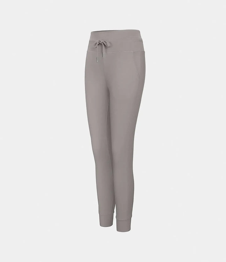 Softly™ Plush Jogginghose mit hoher Taille, Kordelzug, Seitentasche, schlichte Jogginghose in voller Länge MOKKAKAI