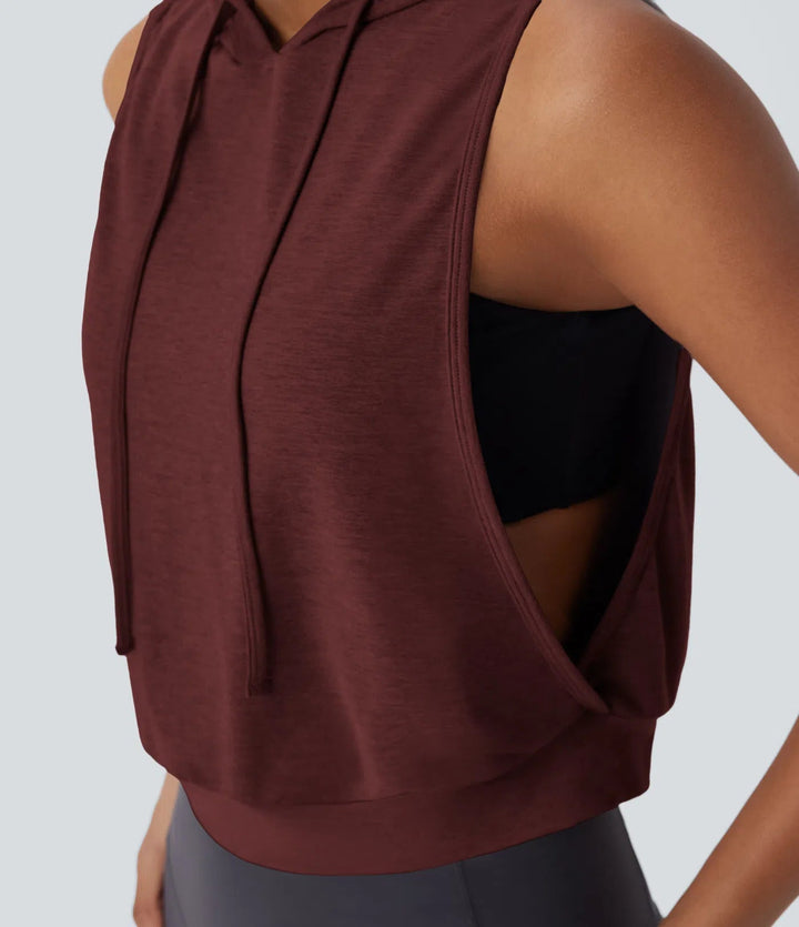 Ava™ | Sportliches Crop Tanktop mit Kapuze MOKKAKAI