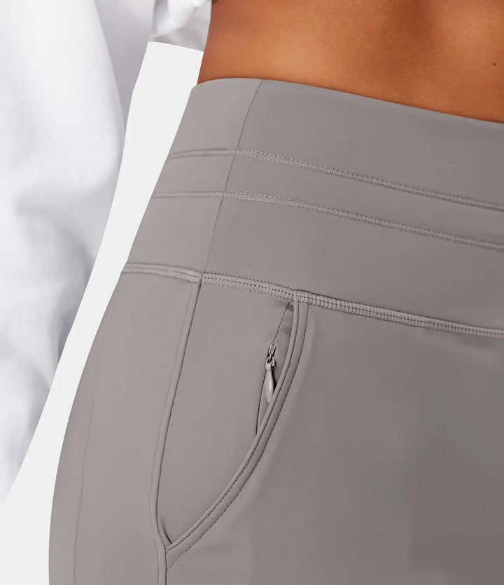 Softly™ Plush Jogginghose mit hoher Taille, Kordelzug, Seitentasche, schlichte Jogginghose in voller Länge MOKKAKAI