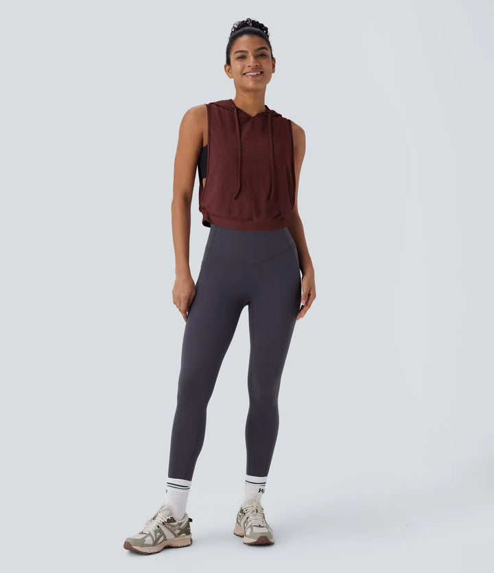 Ava™ | Sportliches Crop Tanktop mit Kapuze MOKKAKAI