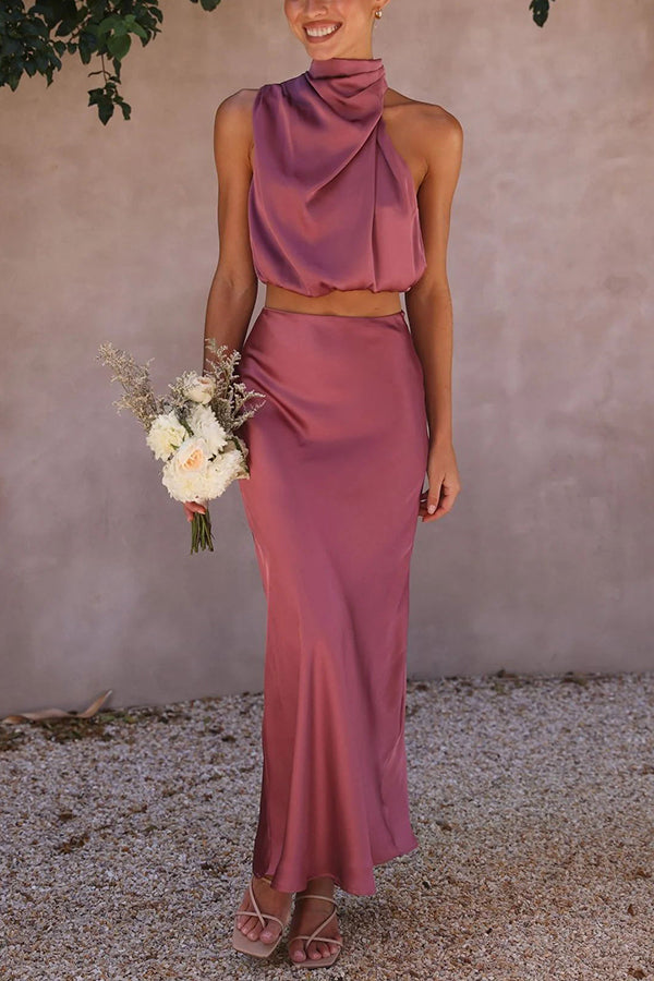 Claro™ | Zweiteilige Satin-Kleid-Sets MOKKAKAI