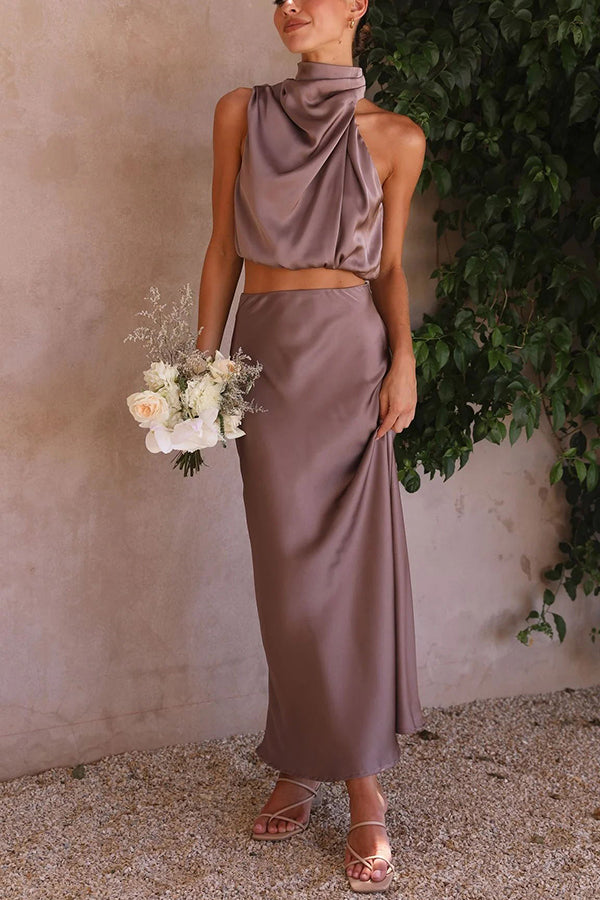 Claro™ | Zweiteilige Satin-Kleid-Sets MOKKAKAI