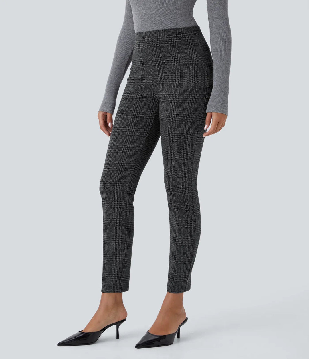 Lela™ | Feschi Damen Hose mit High Waist & Hahnentritt Muster MOKKAKAI
