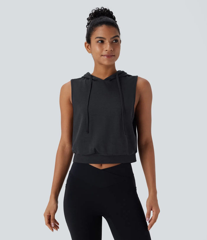 Ava™ | Sportliches Crop Tanktop mit Kapuze MOKKAKAI