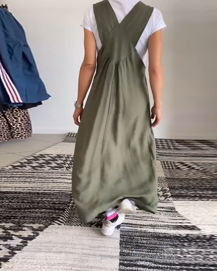 Kleid lässig einfarbig Hosenträger MOKKAKAI