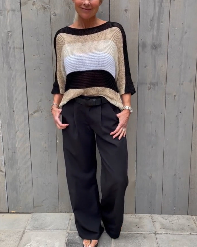 Pullover mit Farbblock-Rundhalsausschnitt MOKKAKAI