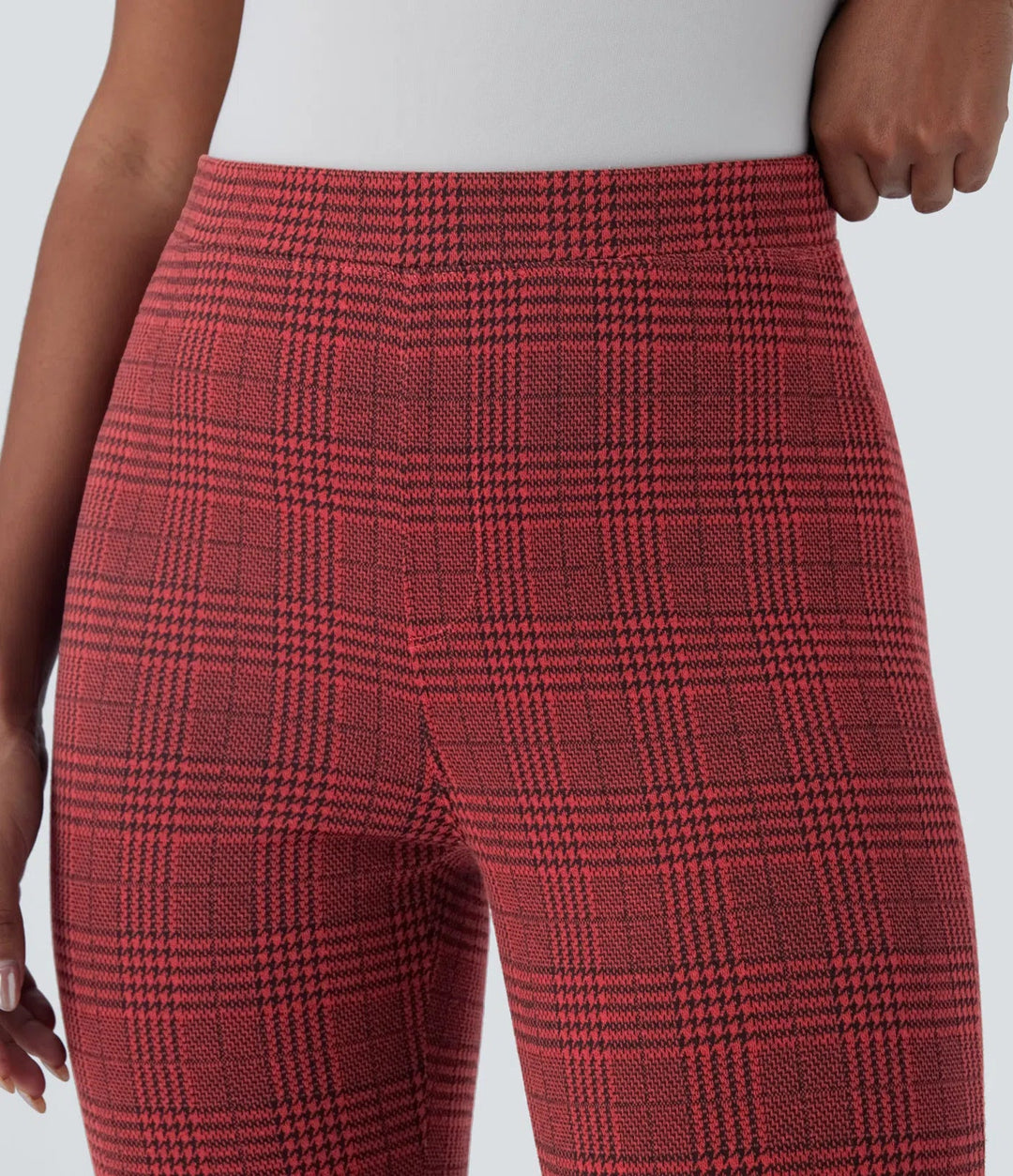 Lela™ | Feschi Damen Hose mit High Waist & Hahnentritt Muster MOKKAKAI