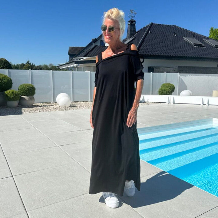 Lässiges Maxikleid mit offenen Schultern für Damen MOKKAKAI