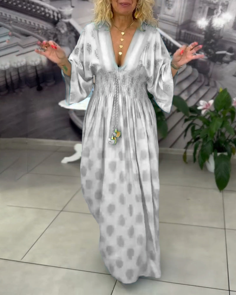 Kleid locker Urlaubsmuster Taille Maxi MOKKAKAI