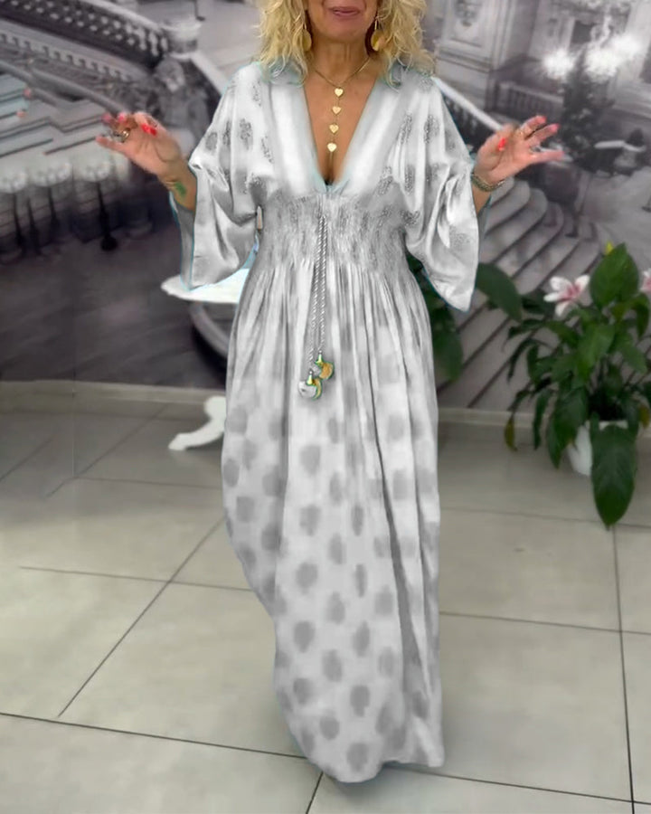 Kleid locker Urlaubsmuster Taille Maxi MOKKAKAI