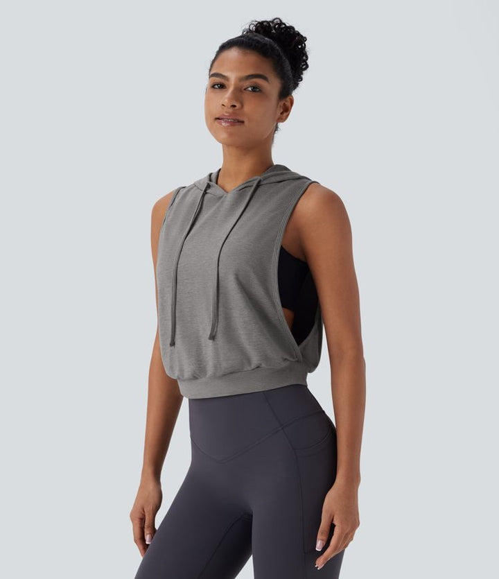 Ava™ | Sportliches Crop Tanktop mit Kapuze MOKKAKAI