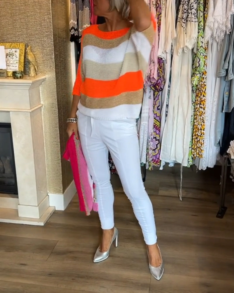 Pullover mit Farbblock-Rundhalsausschnitt MOKKAKAI