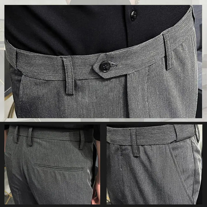 Manu - Einfarbige formelle Hose in schmaler Passform MOKKAKAI