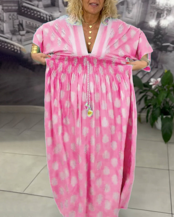 Kleid locker Urlaubsmuster Taille Maxi MOKKAKAI