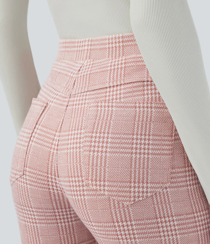 Lela™ | Feschi Damen Hose mit High Waist & Hahnentritt Muster MOKKAKAI