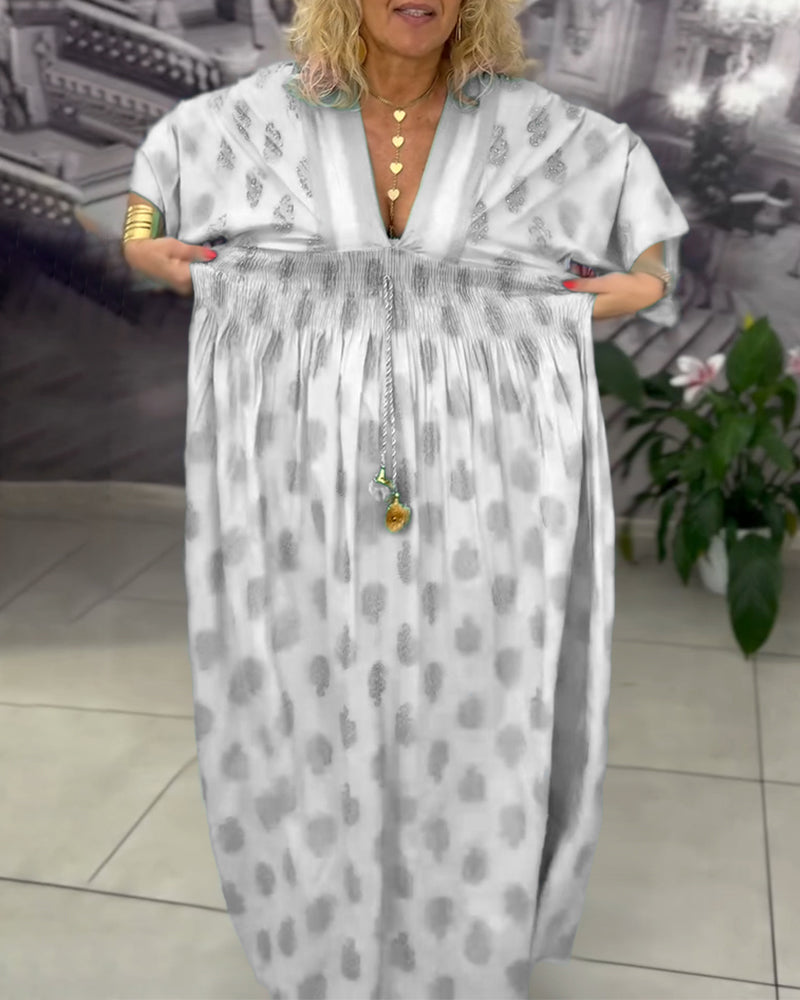 Kleid locker Urlaubsmuster Taille Maxi MOKKAKAI