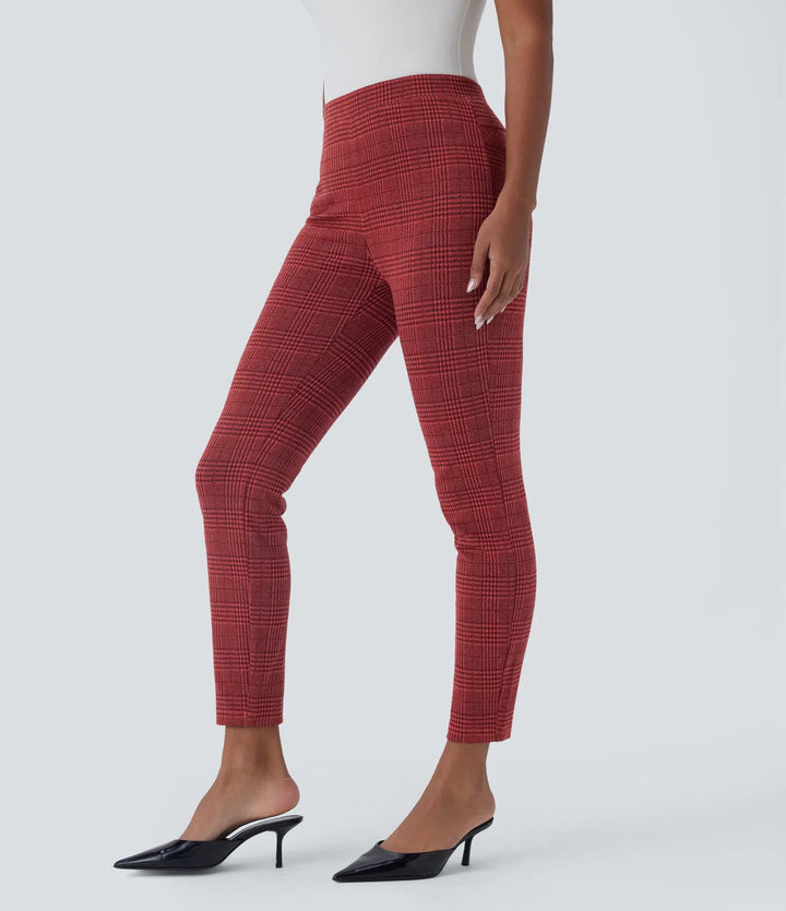 Lela™ | Feschi Damen Hose mit High Waist & Hahnentritt Muster MOKKAKAI