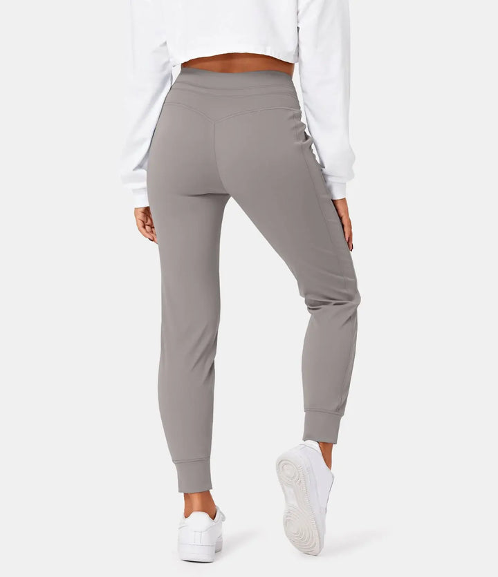 Softly™ Plush Jogginghose mit hoher Taille, Kordelzug, Seitentasche, schlichte Jogginghose in voller Länge MOKKAKAI