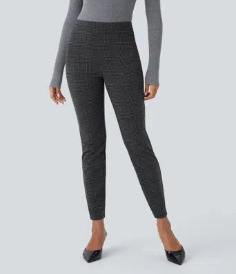 Lela™ | Feschi Damen Hose mit High Waist & Hahnentritt Muster MOKKAKAI