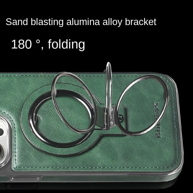 Axel - Luxuriöse iPhone-HĂŒlle aus Leder mit unsichtbarem StĂ€nder MOKKAKAI