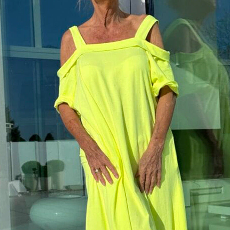 Lässiges Maxikleid mit offenen Schultern für Damen MOKKAKAI